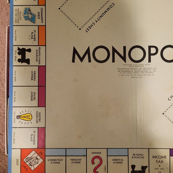 Vintage 1961 Parker Brothers Monopoly Board Game - Picture 13 of 16